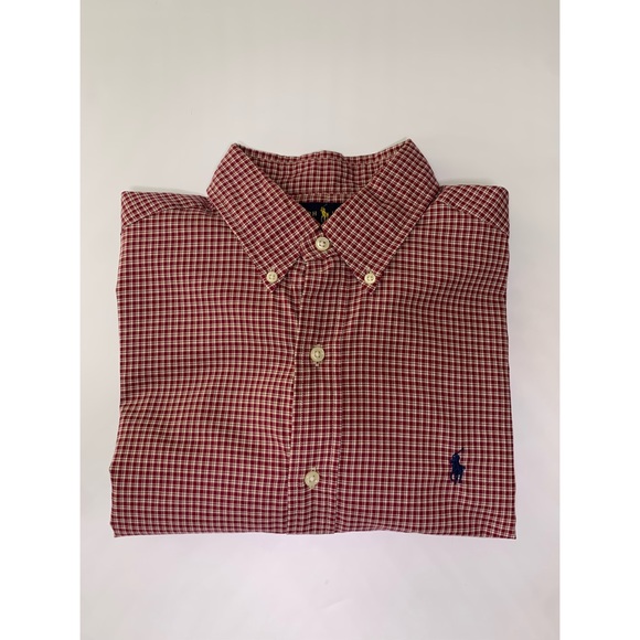 Ralph Lauren Red/White Button Down - MEDIUM - Picture 1 of 4